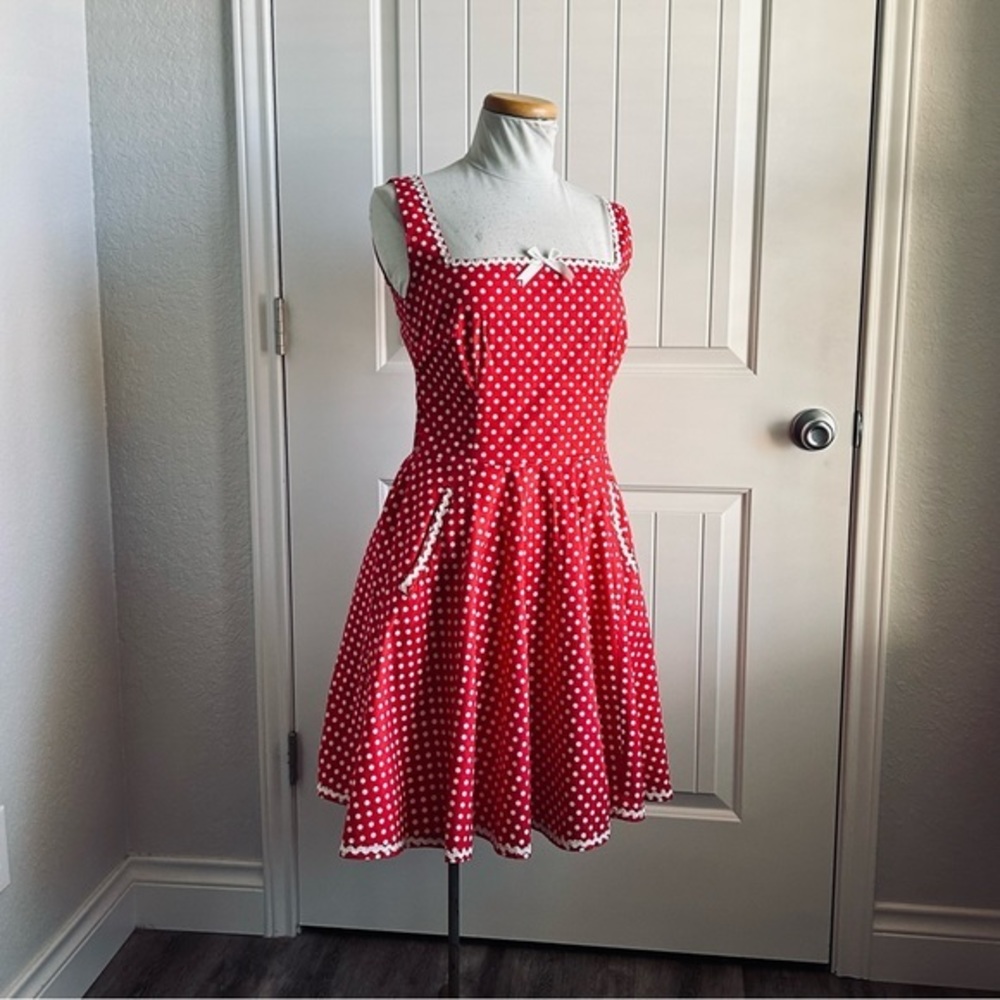 Golightly Red polka dot‎ dress rockabilly
